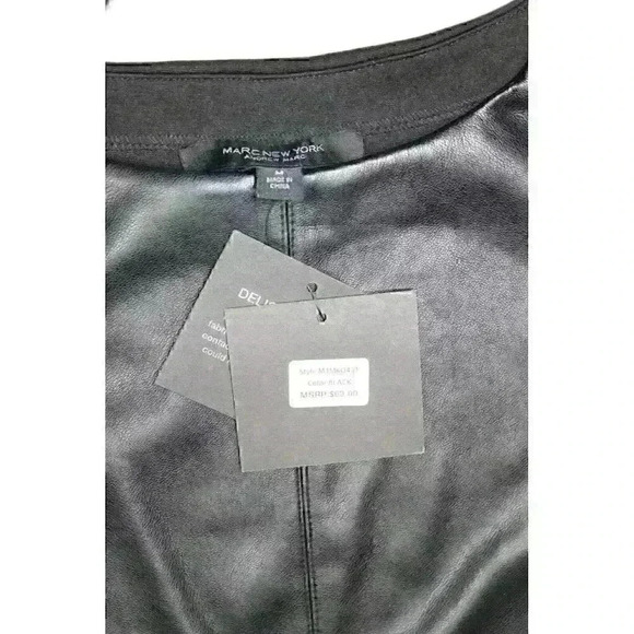 NEW Marc New York Women's M Long Sleeve Faux Leather Front Ponte Tunic Top - Picture 2 of 2